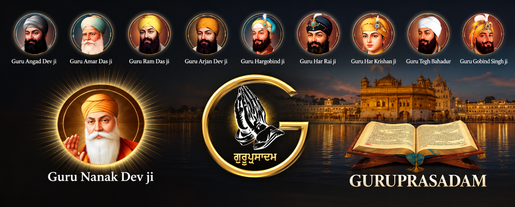 GuruPrasadam9 — Sri Guru Nanak Dev Ji, Ten Guru Sahibaan, Sri Harmandir Sahib & Sri Guru Granth Sahib Ji
